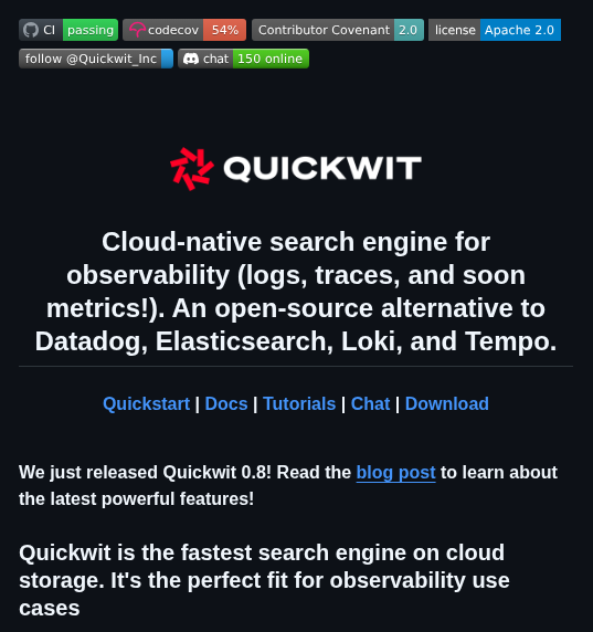 Quickwit Oss Quickwit screenshot