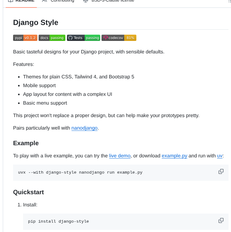 Radiac Django Style screenshot