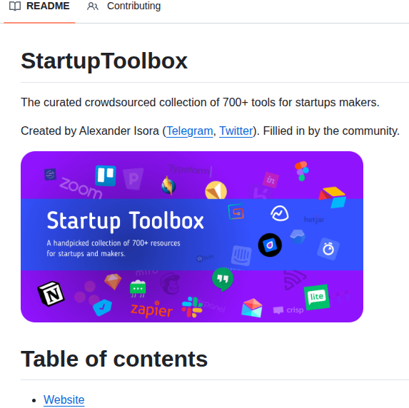 Ravi Ojha Startuptoolbox screenshot