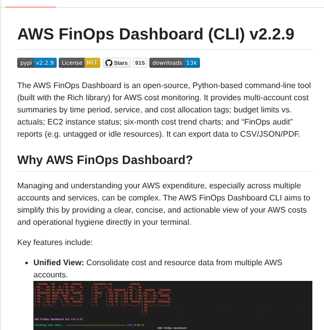 Ravikiranvm Aws Finops Dashboard screenshot