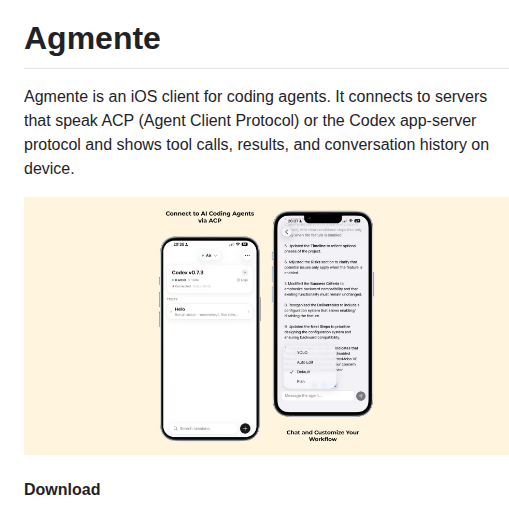 Rebornix Agmente screenshot
