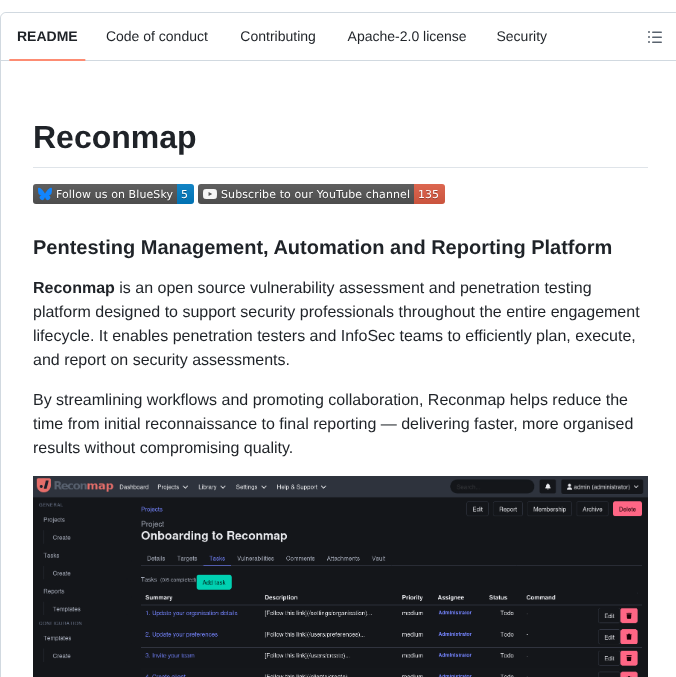 Reconmap Reconmap screenshot