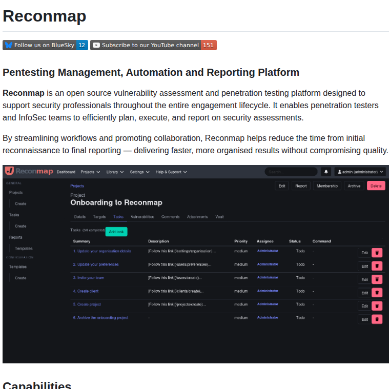 Reconmap Reconmap screenshot