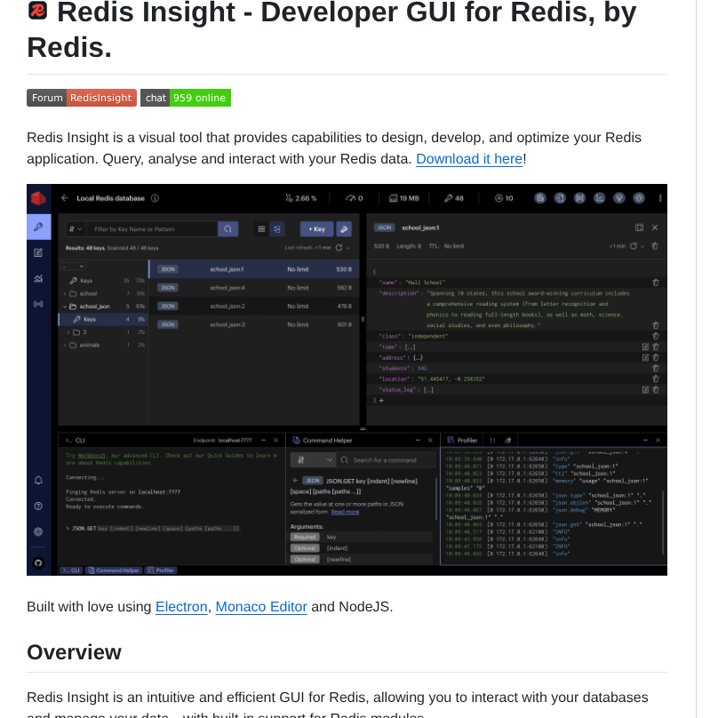 Redis Redisinsight screenshot