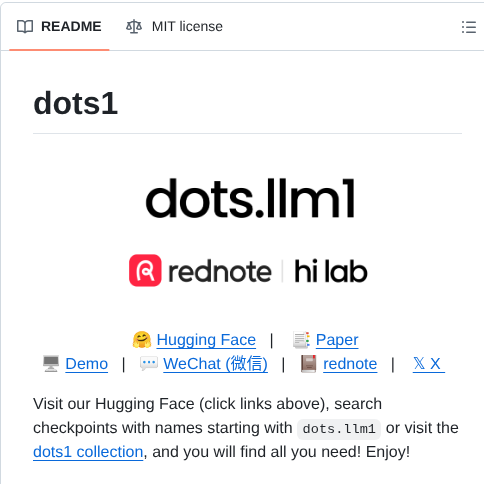 Rednote Hilab Dots.llm1 screenshot