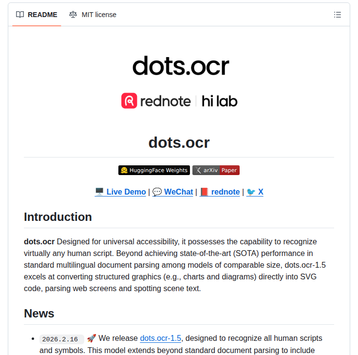 Rednote Hilab Dots.ocr screenshot