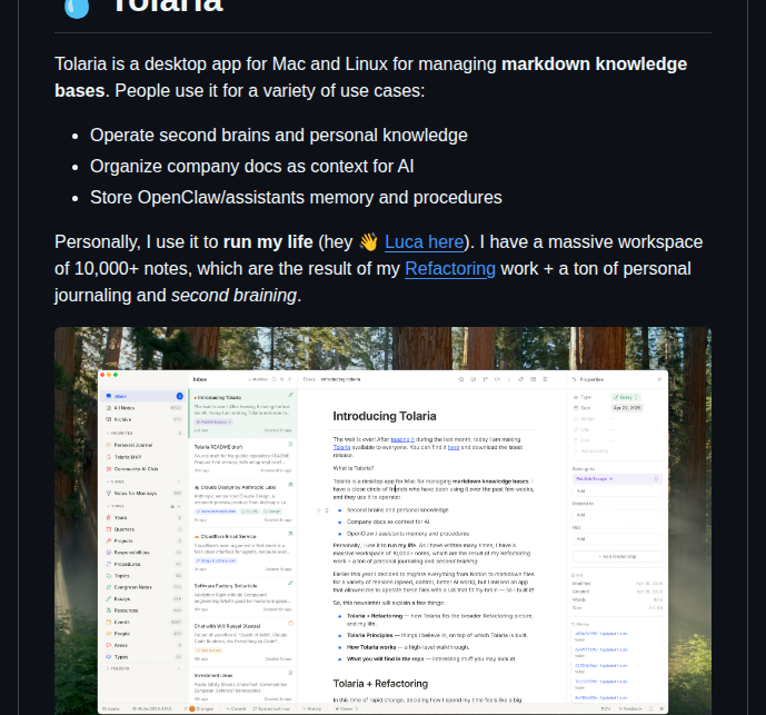 Refactoringhq Tolaria screenshot