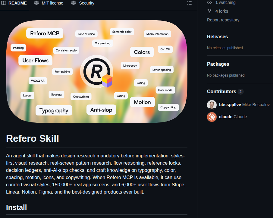 Referodesign Refero_skill screenshot
