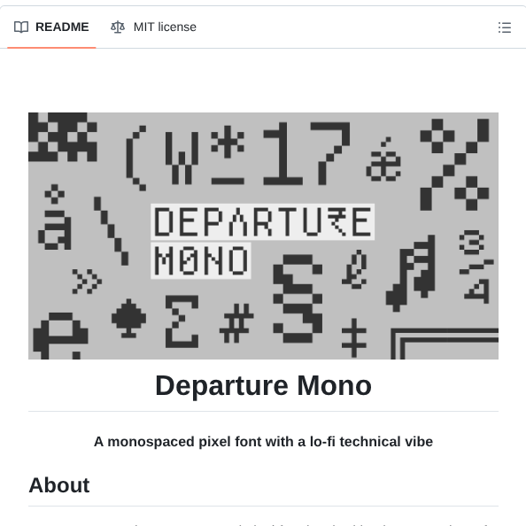 Rektdeckard Departure Mono screenshot