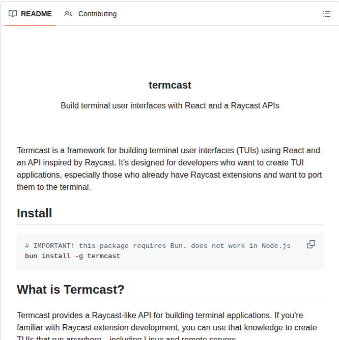 Remorses Termcast screenshot