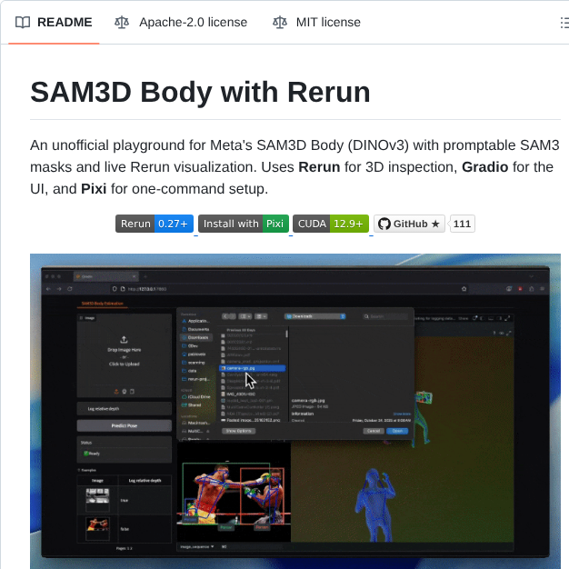 Rerun Io Sam3d Body Rerun screenshot