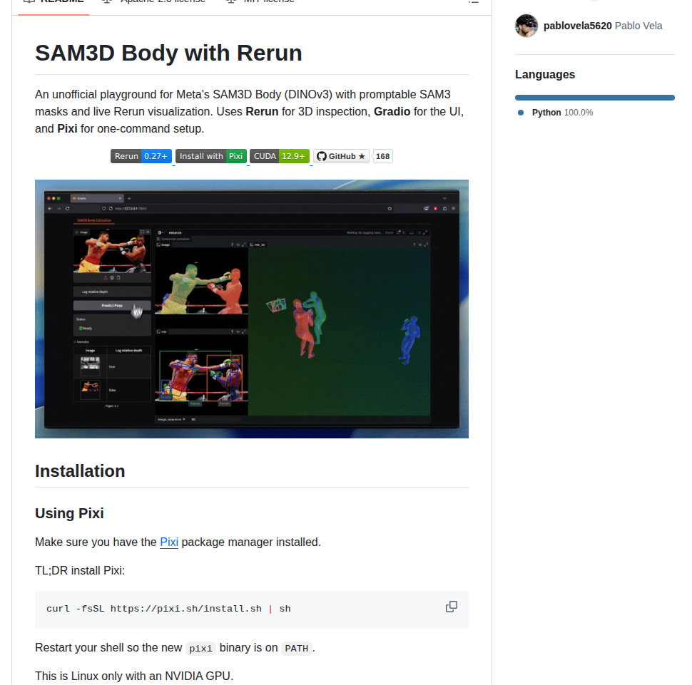 Rerun Io Sam3d Body Rerun screenshot