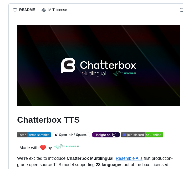 Resemble Ai Chatterbox screenshot
