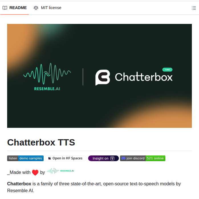 Resemble Ai Chatterbox screenshot