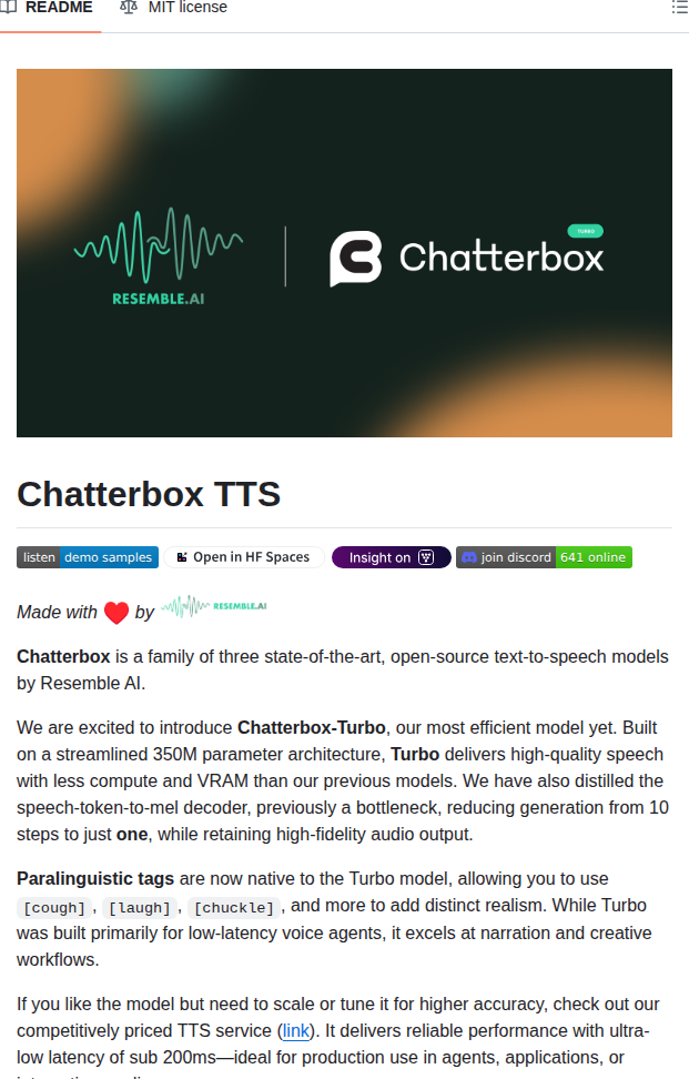 Resemble Ai Chatterbox screenshot