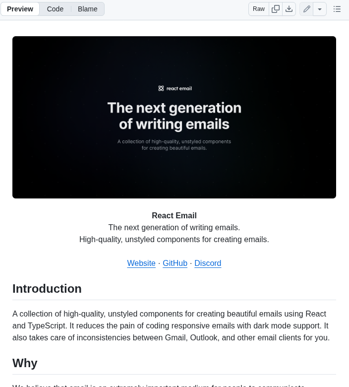 Resend React Email screenshot