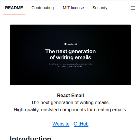 Resend React Email screenshot
