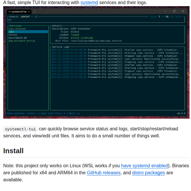Rgwood Systemctl Tui screenshot