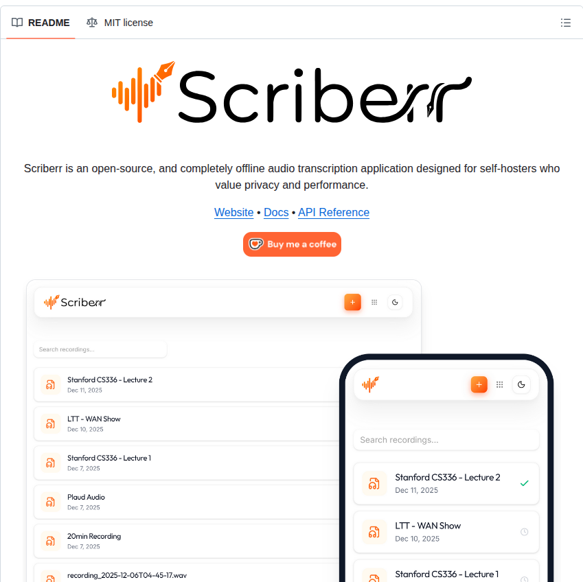 Rishikanthc Scriberr screenshot