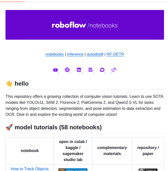 Roboflow Notebooks screenshot
