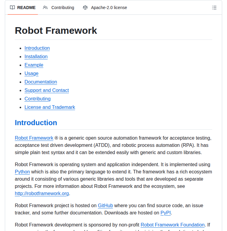Robotframework Robotframework screenshot
