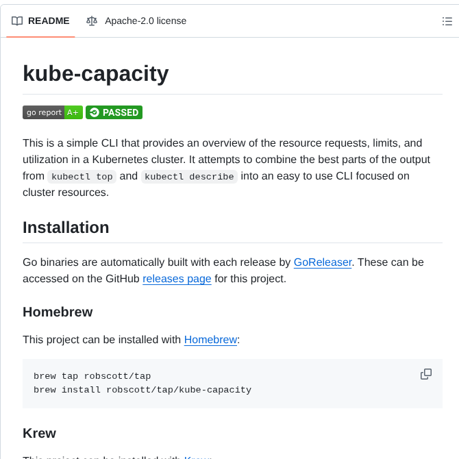 Robscott Kube Capacity screenshot
