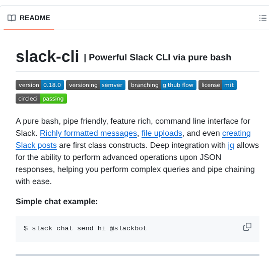 Rockymadden Slack Cli screenshot
