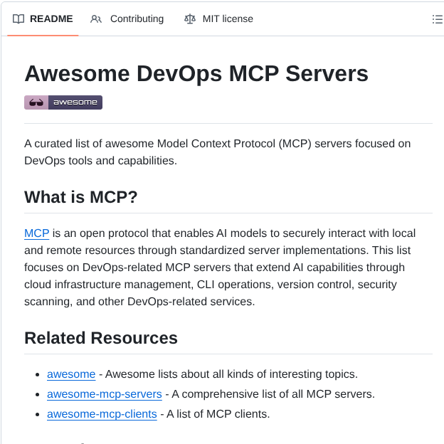 Rohitg00 Awesome Devops Mcp Servers screenshot