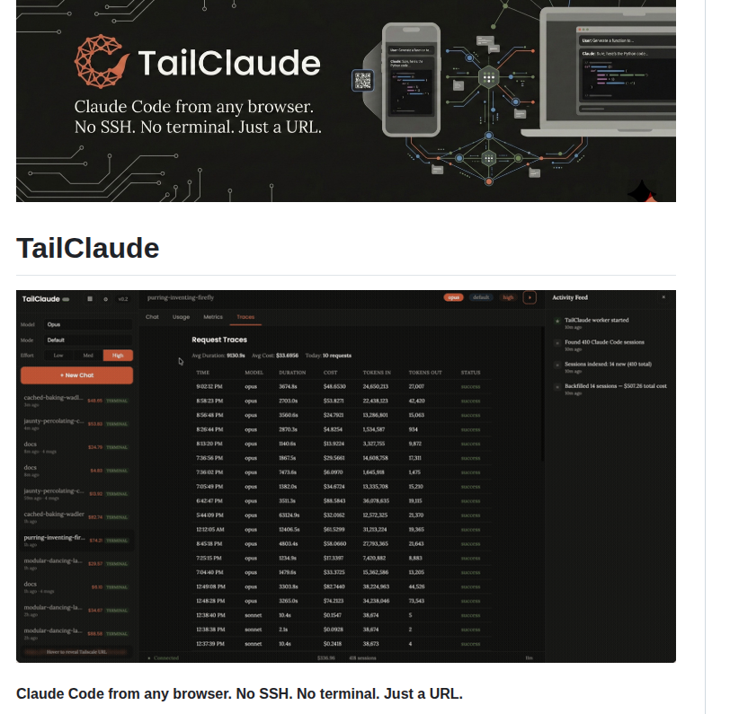 Rohitg00 Tailclaude screenshot
