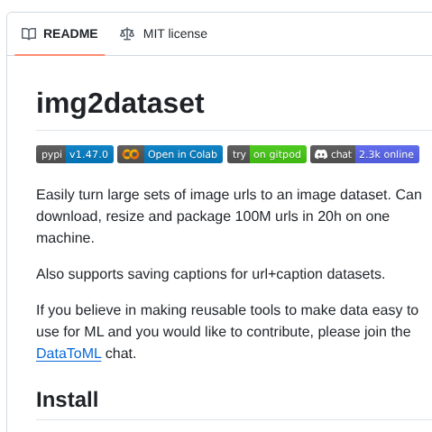 Rom1504 Img2dataset screenshot