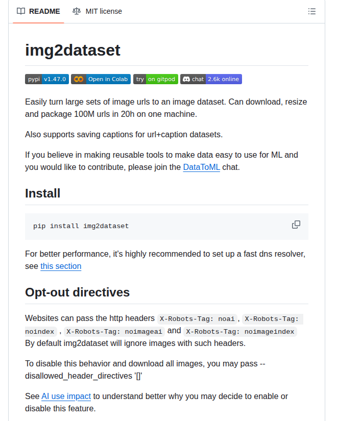 Rom1504 Img2dataset screenshot
