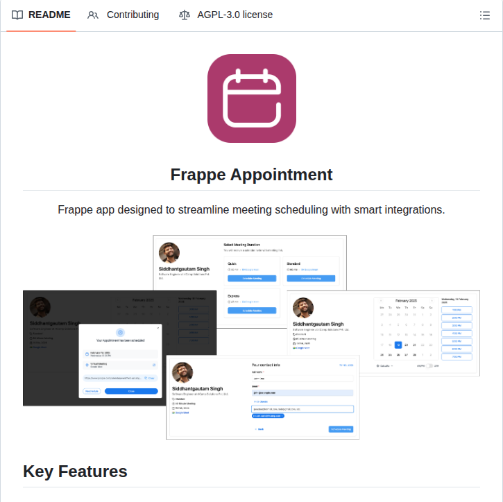 Rtcamp Frappe Appointment screenshot