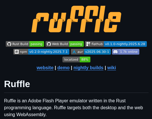 Ruffle Rs Ruffle screenshot