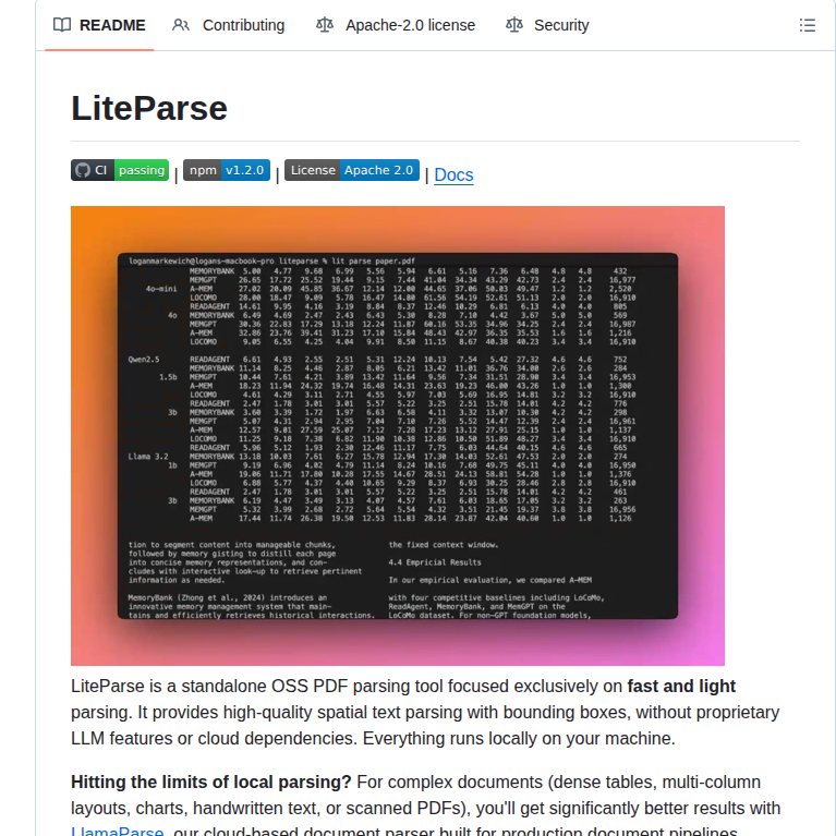 Run Llama Liteparse screenshot