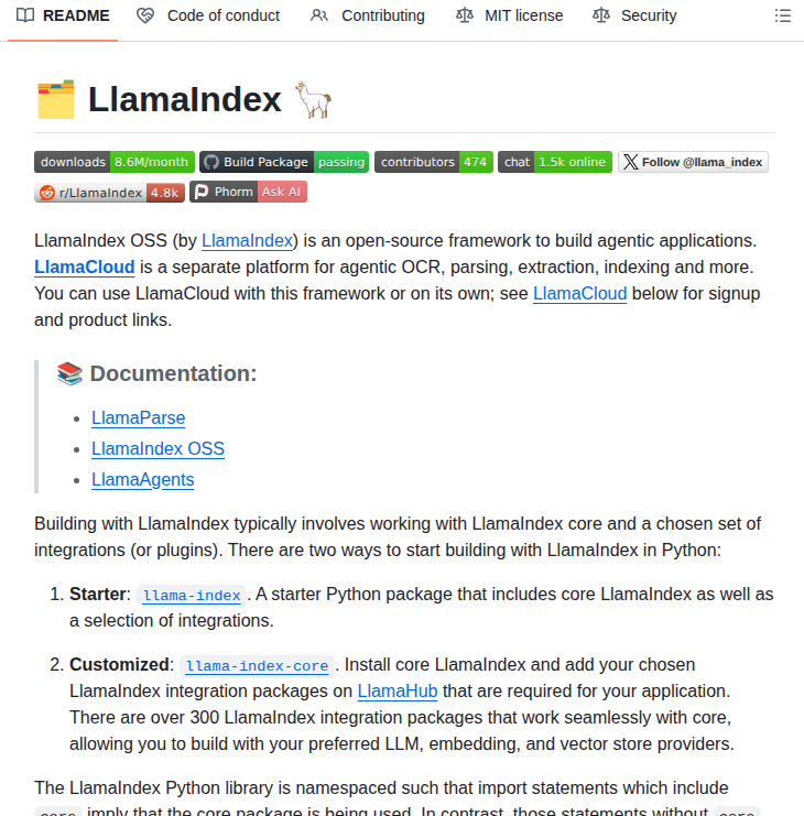 Run Llama Llama_index screenshot