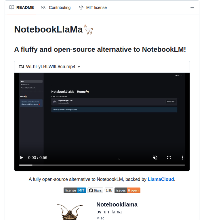Run Llama Notebookllama screenshot