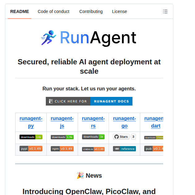 Runagent Dev Runagent screenshot