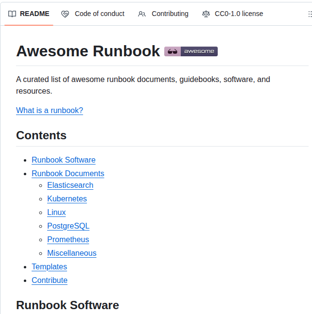 Runbear Io Awesome Runbook screenshot