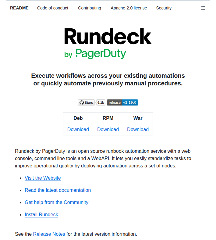 Rundeck Rundeck screenshot