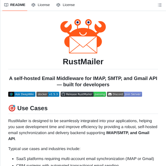 Rustmailer Rustmailer screenshot