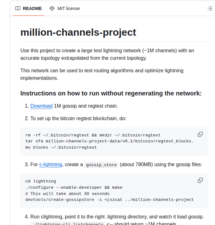 Rustyrussell Million Channels Project screenshot