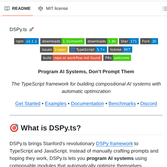 Ruvnet Dspy.ts screenshot