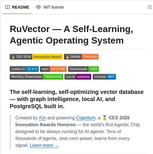 Ruvnet Ruvector screenshot
