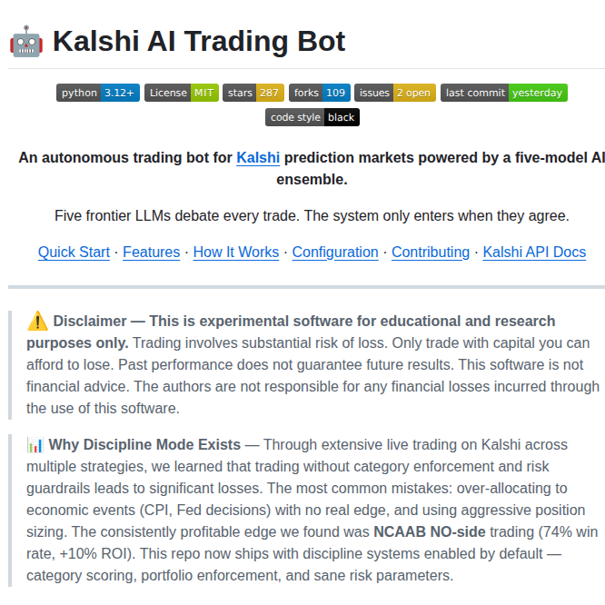 Ryanfrigo Kalshi Ai Trading Bot screenshot