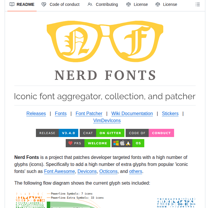 Ryanoasis Nerd Fonts screenshot