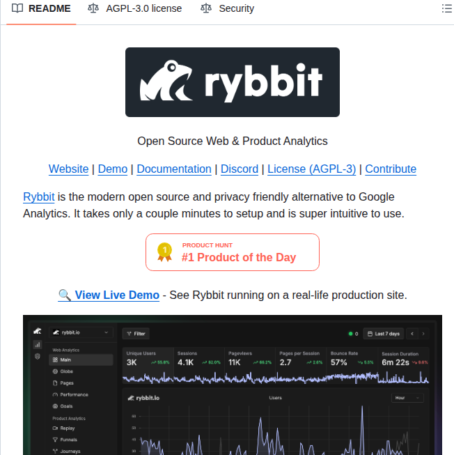 Rybbit Io Rybbit screenshot