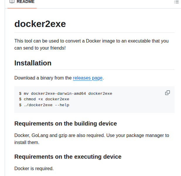 Rzane Docker2exe screenshot