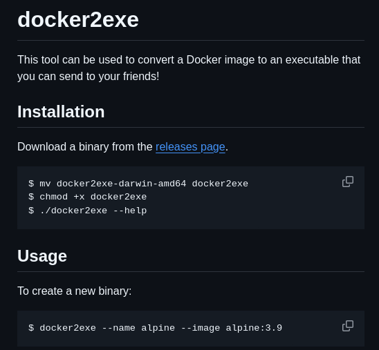 Rzane Docker2exe screenshot