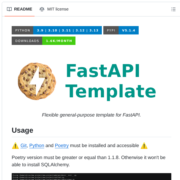 S3rius Fastapi Template screenshot