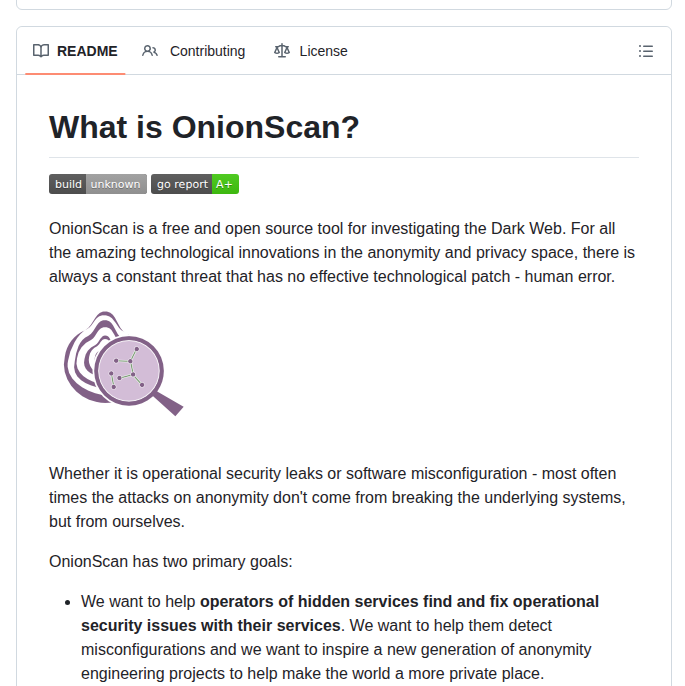 S Rah Onionscan screenshot